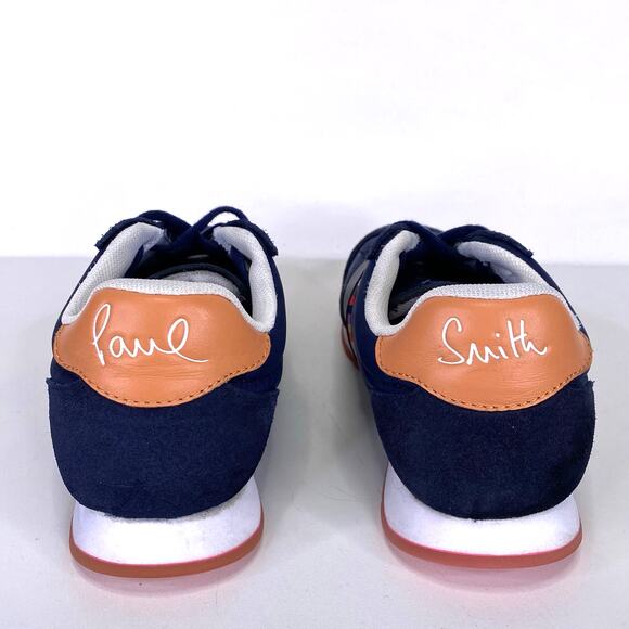 Paul Smith Booker Trainers Womens 6 Navy Blue Suede Low Profile Slim Sneakers - Picture 5 of 10